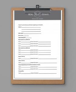 editable real estate transaction checklist  free doc  pdf real estate closing checklist template