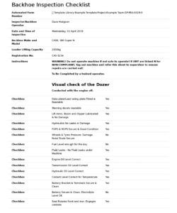 editable template  backhoe inspection checklist jcb inspection equipment inspection checklist template doc