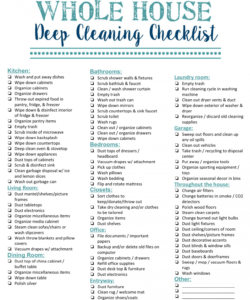 free 40 helpful house cleaning checklists for you  kittybabylove deep cleaning checklist template doc