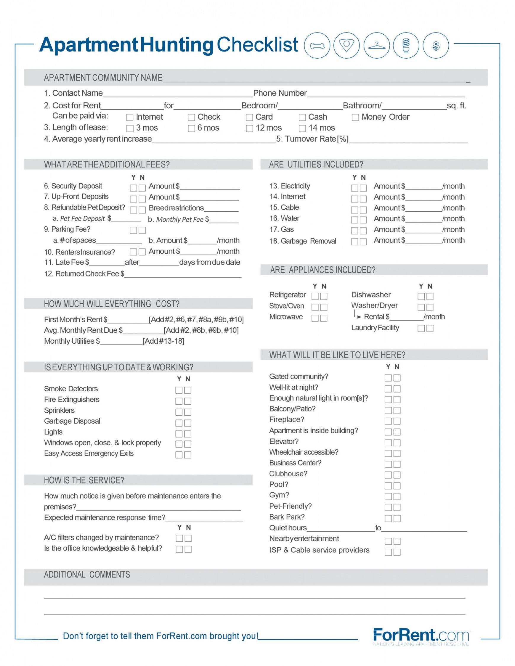 free first  new apartment checklist  40 essential templates ᐅ apartment turnover checklist template