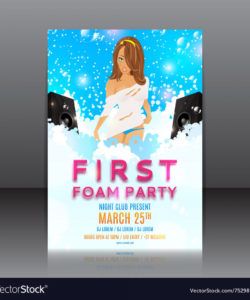 free foam party flyer with beautiful girl foam party flyer template pdf