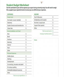 free free 8 student budget forms in pdf  ms word university student budget template sample