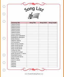 free free printable wedding planner templates  room surf wedding dj checklist template pdf