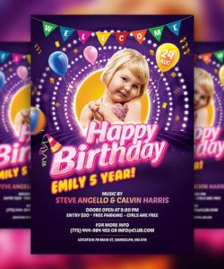 free kids birthday party invitation flyer psd template download birthday celebration flyer template