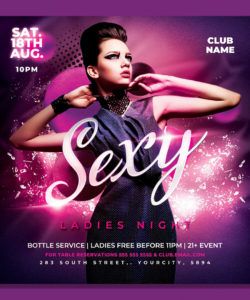 free ladies night party flyer template by hotpin on dribbble service industry night flyer template