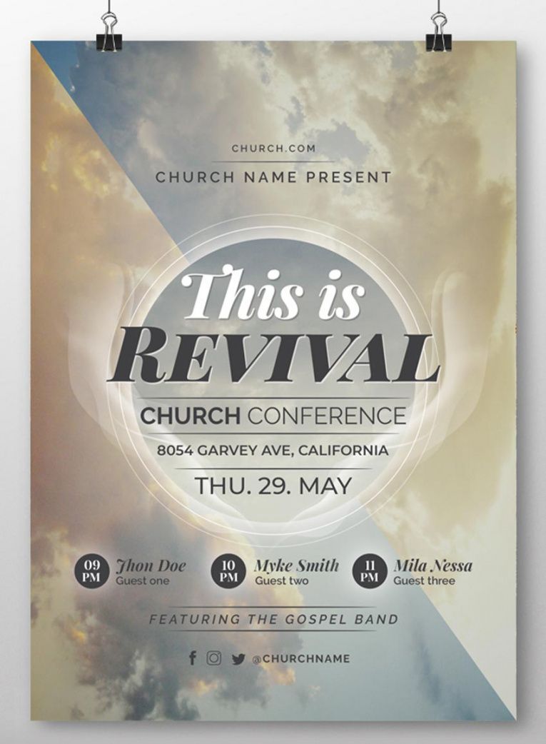 free las 31 mejores plantillas de folletos de iglesia plantillas church revival flyer template and sample