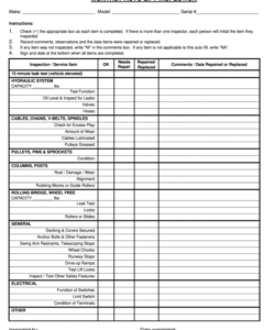 free lift inspection form  fill out and sign printable pdf template  signnow daily vehicle inspection checklist template examples