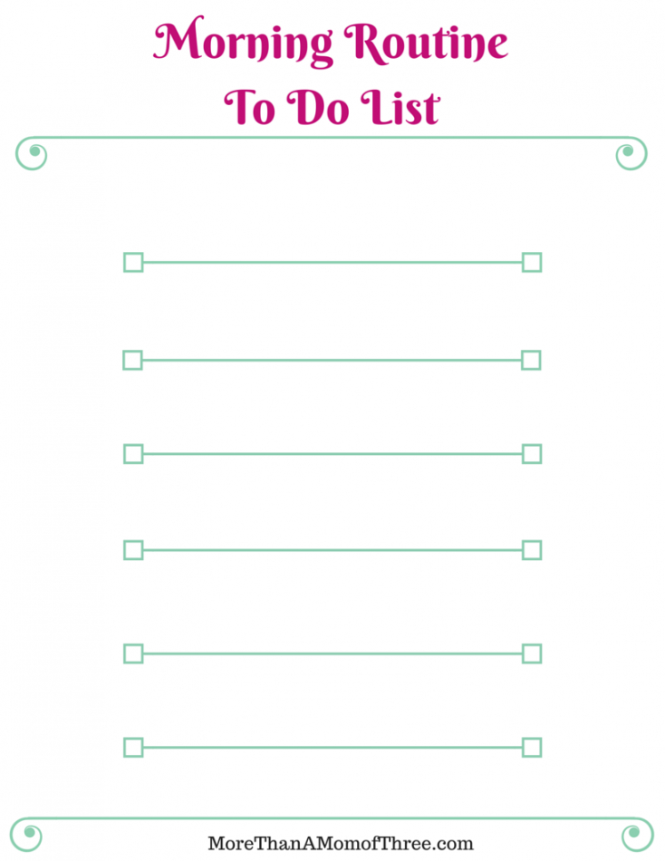 Free Morning Routine Free Printable Checklist More Than A Mom Morning