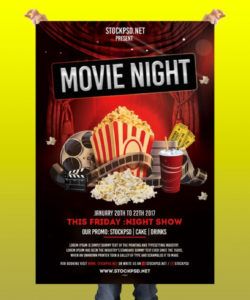 free movie night  free psd flyer template  pixelsdesign service industry night flyer template pdf