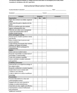 free observation checklist template  2 free templates in pdf observation checklist template examples