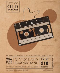 free old school music flyer design template in psd word old school flyer template doc