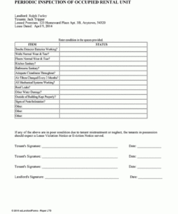 free periodic inspection checklist for rental units  ezlandlordforms rental inspection checklist template excel