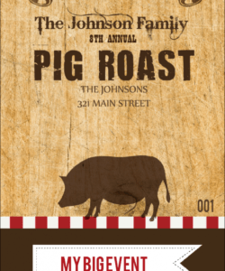 free pig roast vip pass bull roast flyer template