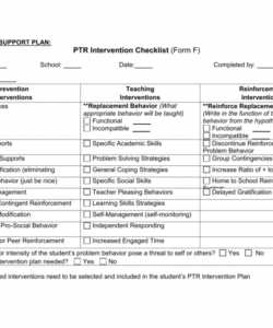 free ptr intervention checklist form f student behavior checklist template pdf