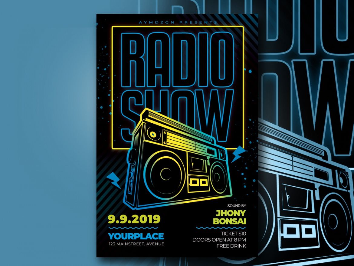 free radio show flyer template by ayumadesign on dribbble radio show flyer template pdf