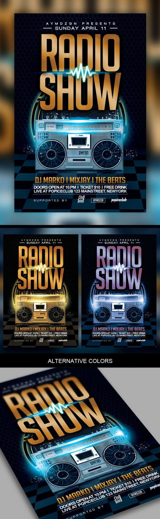 free radio show flyer template on behance radio show flyer template