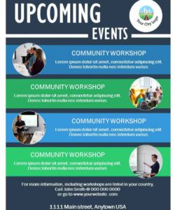 free upcoming events flyer template  state of the city presentations community event flyer template doc