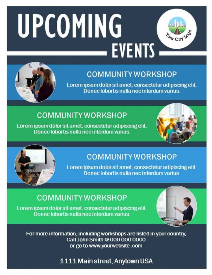 free upcoming events flyer template  state of the city presentations community event flyer template doc