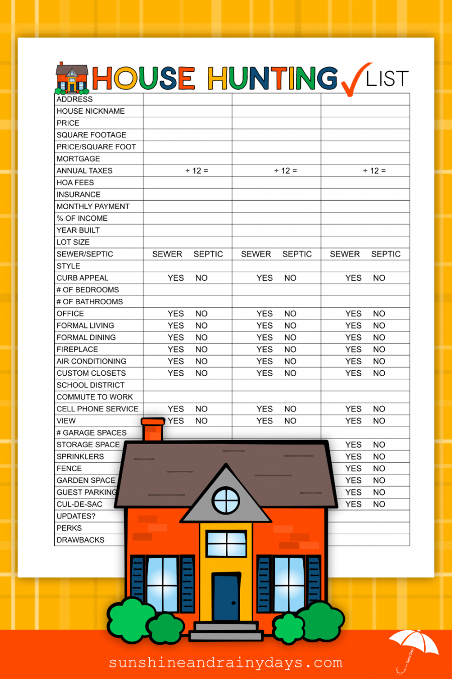 house hunting checklist house hunting checklist template pdf