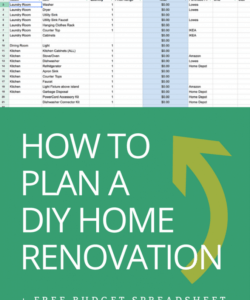 how to plan a diy home renovation  budget spreadsheet house renovation checklist template examples