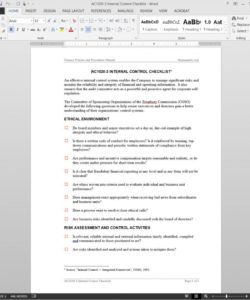 internal control checklist template  ac10203 internal controls checklist template excel