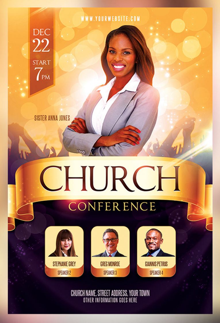 las 31 mejores plantillas de folletos de iglesia plantillas church conference flyer template pdf