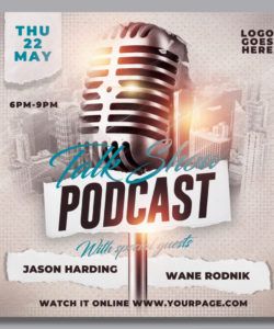 podcast talk show flyer template by hotpin on dribbble radio show flyer template doc