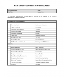 printable checklist newemployee orientation template  by businessin personnel file checklist template excel