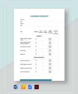 printable cleaning checklist template examples church cleaning checklist template excel