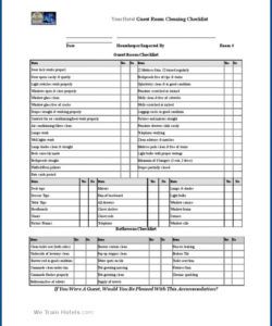 printable √ free printable room cleaning checklist template hotel maintenance checklist template pdf