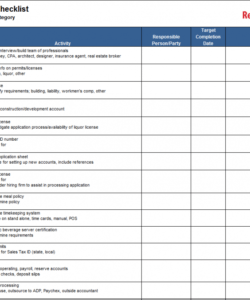 printable restaurant checklists restaurant side work checklist template