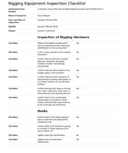 printable rigging equipment inspection checklist for better rigging safety equipment inspection checklist template examples