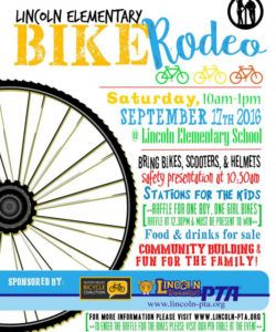 2016 lincoln bike rodeo is coming!  lincoln elementary pta bike rodeo flyer template pdf