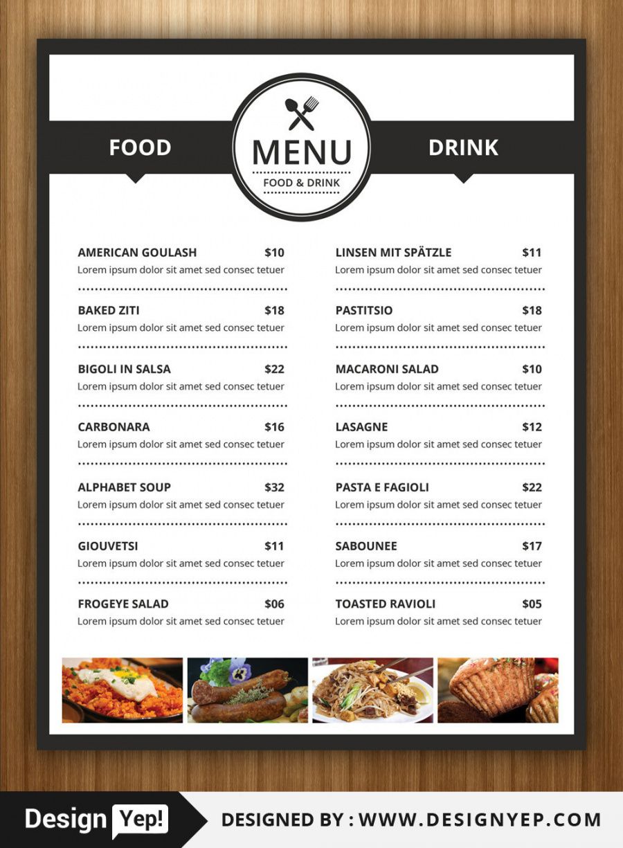 40 restaurant  food menu design psd templates  decolore modern restaurant food menu flyer template doc
