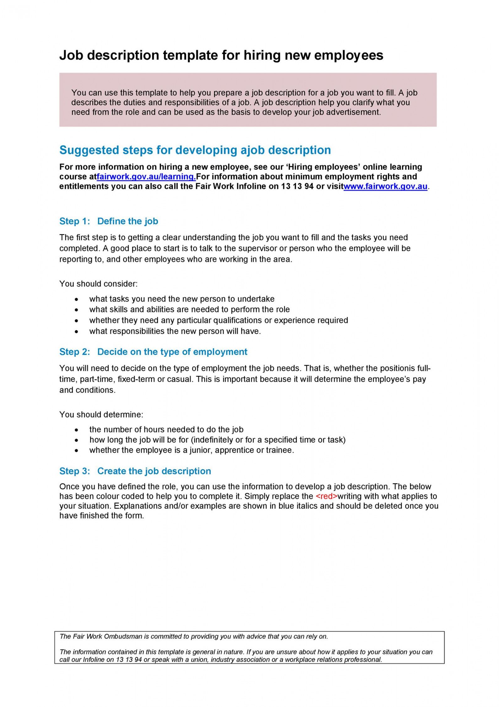 47 job description templates &amp; examples ᐅ templatelab professional job description template doc