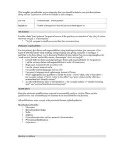 49 free job description templates &amp;amp; examples  free template professional job description template doc