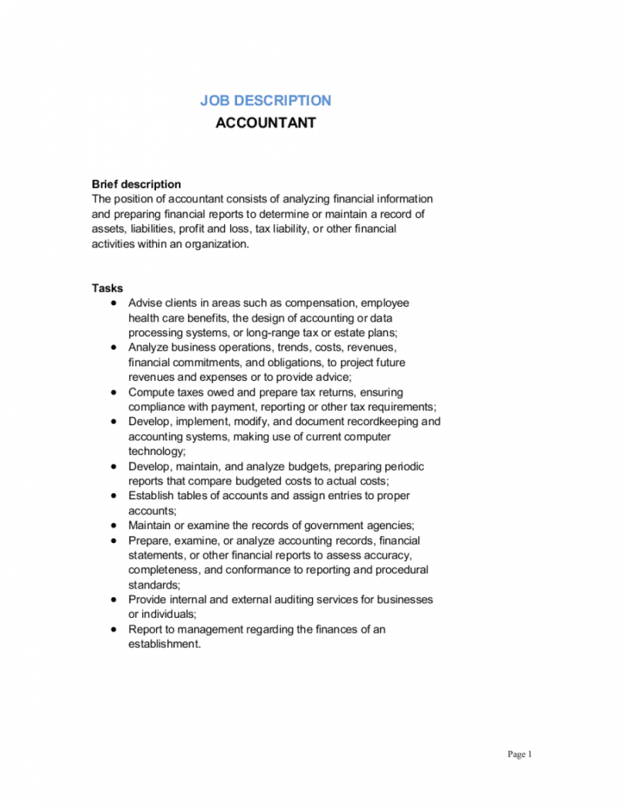 accountant job description template  by businessinabox™ accounting manager job description template doc