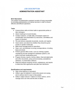 administrative assistant job description template  by office assistant job description template and sample