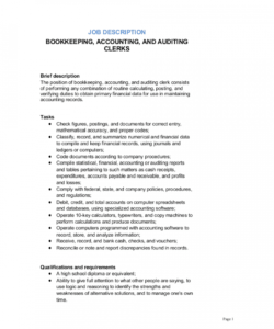 bookkeeping accounting and auditing clerk job description accounting job description template pdf