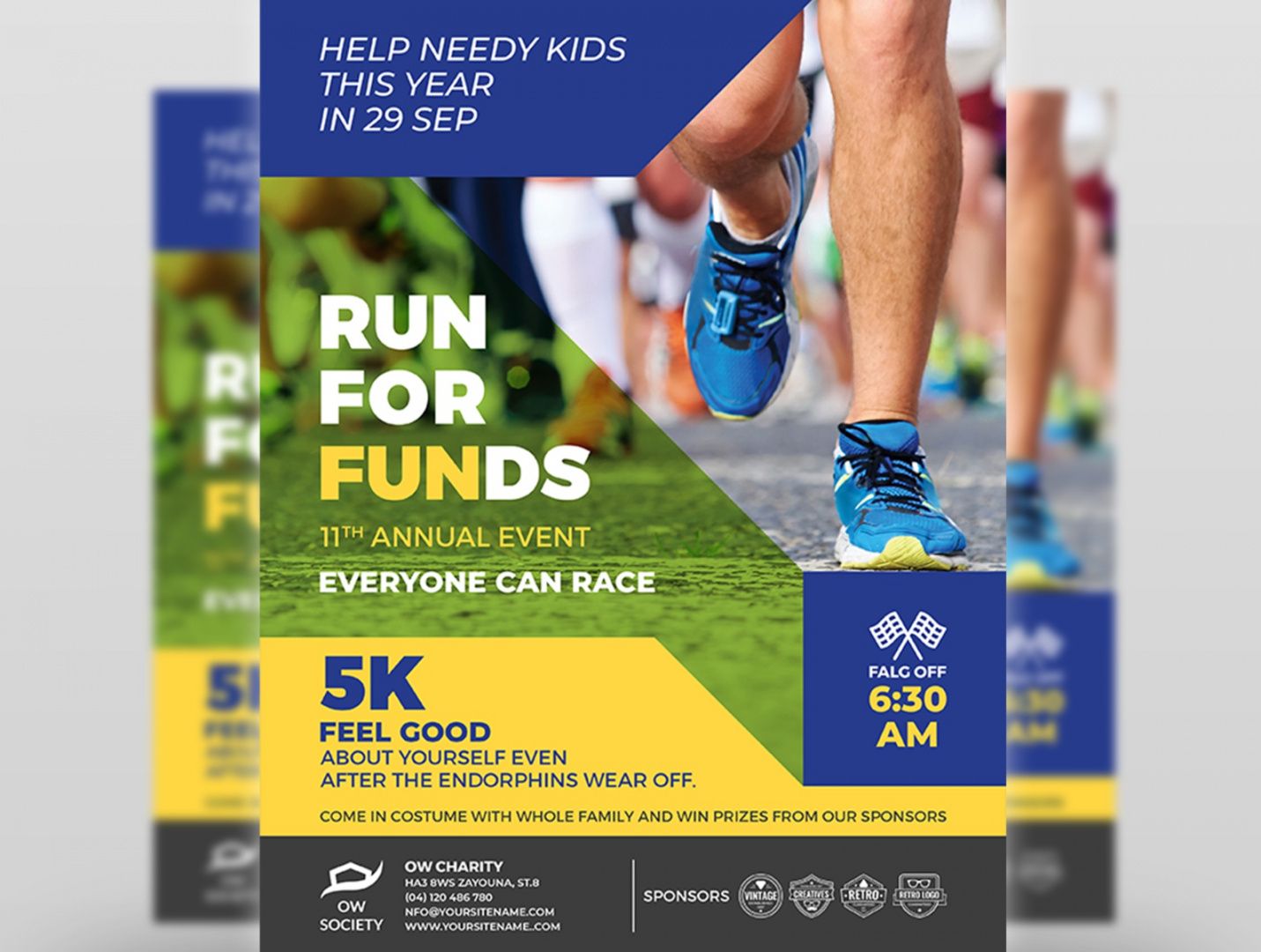 charity run flyer template by owpictures on dribbble 5k run flyer template doc
