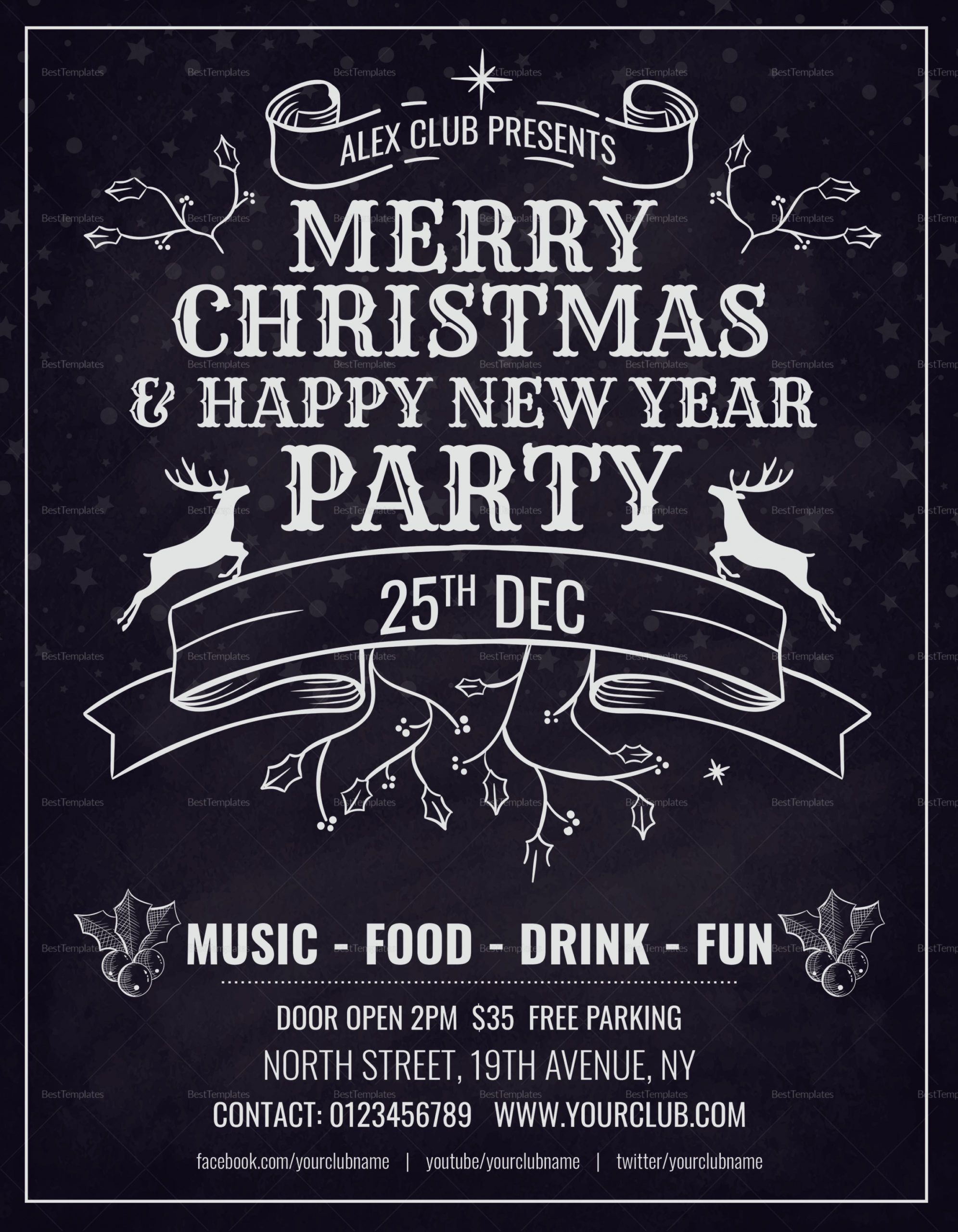 christmas party invitation flyer template in adobe photoshop party invitation flyer template pdf