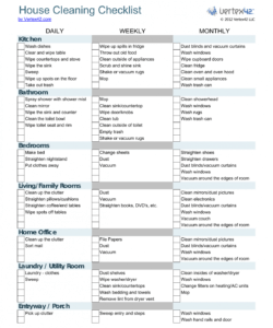 editable download house cleaning checklist template  excel  pdf residential cleaning checklist template doc