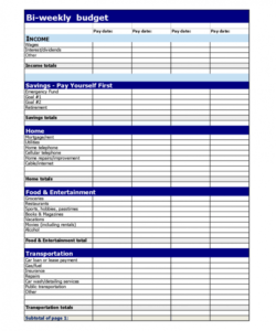 editable standard biweekly budget form free download bi-monthly budget template example