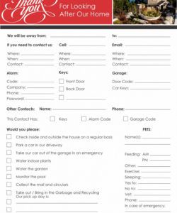 editable summer vacation checklist for your house sitter house sitter checklist template doc