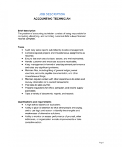 free accounting technician job description template  by business accounting job description template and sample