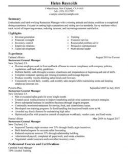 free best restaurant manager resume example  livecareer restaurant manager job description template