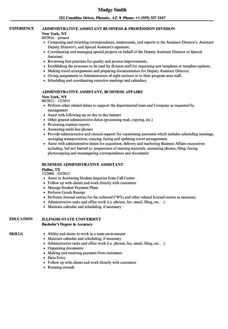 free administrative assistant basic resume templates