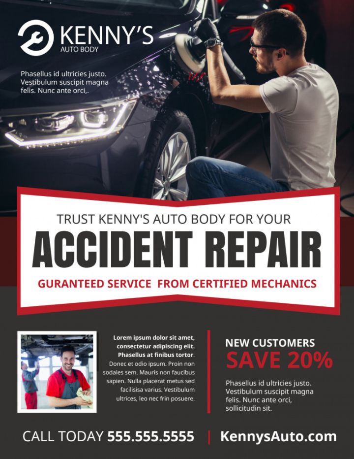 free car repair flyer template  mycreativeshop auto shop flyer template doc