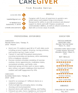 free caregiver resume example &amp;amp; writing guide  resume genius caregiver job description template