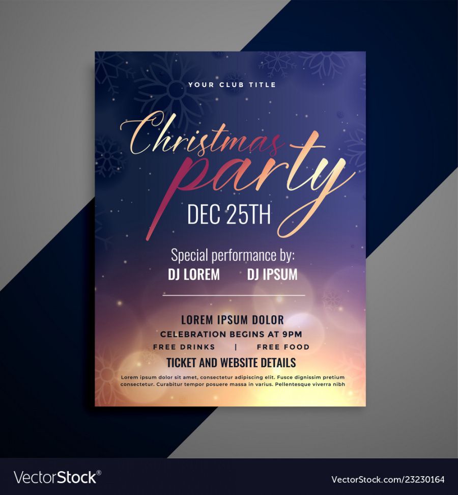 free christmas party invitation flyer template design vector image party invitation flyer template doc